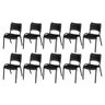 Cadeira Iso Base Preto Escola, Escritório Preto - Kit 10 Un - 2