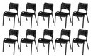 Ver imagem 2 de Cadeira Iso Base Preto Escola, Escritório Preto - Kit 10 Un