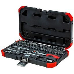Jogo de Soquetes Sextavados com Encaixe de 1/4 Pol. com 46 Peças - GEDORE RED-R49003046 - 1