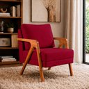 Ver imagem 1 de Poltrona Sala de Estar Maya Luxo Suede Marsala M3 - Monari Design