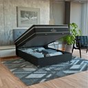 Ver imagem 1 de Cama Box Baú Viúva Preto + Colchão Paris Molas Ensacadas Suede Preto/preto