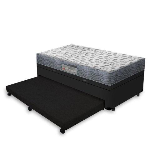 Cama Box Baú e Auxiliar com Colchão Ortopédico D33 Ortobom ISO 100 Solteiro 88cm