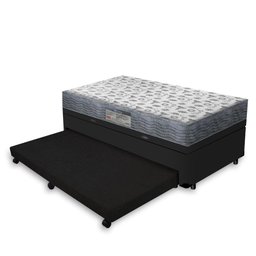 Cama Box Baú e Auxiliar Solteiro Preta + Colchão Ortopédico D33 Ortobom ISO 100 88x188x60cm - 3