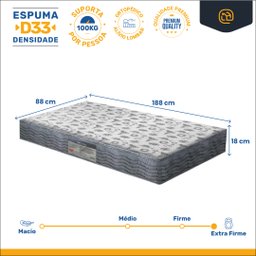 Cama Box Baú com Auxiliar Solteiro + Colchão Ortopédico D33 Ortobom Iso 100 88 Cm - 7