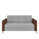 Ver imagem 5 de Sofá Living Decorativo Houston 2 Lugares 160cm Pés em Metal Linho/pu Cinza Escuro/ Marrom G33 - Gran