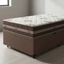 Ver imagem 2 de Cama Box com Baú Solteiro King Marrom + Colchão de Molas Anjos Classic Superlastic