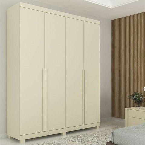 Guarda-Roupa Solteiro 4 Portas com Pés Imperatriz 100% MDF