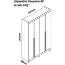Ver imagem 3 de Guarda-Roupa Solteiro 4 Portas com Pés Imperatriz 100% MDF