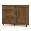Ver imagem 1 de Cômoda Sapateira para Quarto 05 Gavetas e 02 Portas Livia Imbuia - Pallazio
