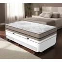 Ver imagem 1 de Cama Box Baú e Auxiliar Solteiro + Colchão de Molas Ensacadas Anjos Classic 88 Cm