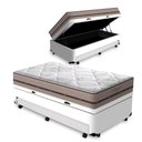 Ver imagem 2 de Cama Box Baú e Auxiliar Solteiro + Colchão de Molas Ensacadas Anjos Classic 88 Cm