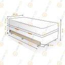 Ver imagem 2 de Cama Box Baú e Auxiliar Solteiro Preta + Colchão Molas Ortobom Physical Nanolastic