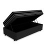 Cama Box Baú Solteiro King + Colchão Espuma D33 Castor Black White Double Face 96x203x69cm - 4