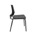 Ver imagem 2 de Cadeira de Escritório Fixa Aproximação 4 pés Beezi Base Preta Couro Plaxmetal