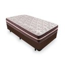 Ver imagem 1 de Cama Box Solteiro King Marrom + Colchão de Molas Anjos Classic Superlastic 96x203x57cm