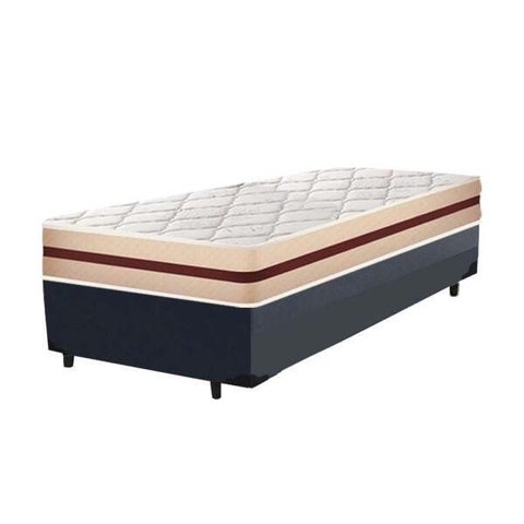 Cama Box Solteiro King + Colchão de Molas Ensacadas - Anjos - Classic Mola Ensacada - 96x203x61cm