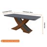 Conjunto Sala De Jantar Dakota 180X80 Tampo Mdf/Vidro 6 Cadeiras Nevada Rufato Veludo Grafite/ - 2