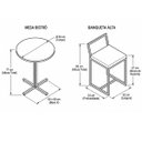 Ver imagem 3 de Conjunto Bistrô Baixa Industrial Quadrada Preta 4 Banqueta Confort