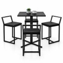 Ver imagem 1 de Conjunto Bistrô Baixa Industrial Quadrada Preta 4 Banqueta Confort