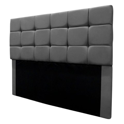 Cabeceira Cama Box Estofada Solteiro 90 Cm Bianca Suede:cinza