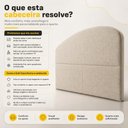 Ver imagem 5 de Cabeceira Cama Box Queen Colli 160cm Estofada Orgânica Moderna Linho Bege - Desk Design