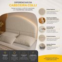 Ver imagem 3 de Cabeceira Cama Box Queen Colli 160cm Estofada Orgânica Moderna Linho Bege - Desk Design