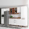 Armário De Cozinha Completa Vidro Reflecta Com Adega 11 Portas 4 Gavetas Favorita Branco/Nature - 14
