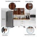 Ver imagem 4 de Armário De Cozinha Completa Vidro Reflecta Com Adega 11 Portas 4 Gavetas Favorita Branco/Nature