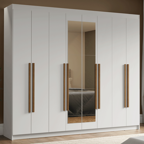 Guarda-roupa Casal 8 Portas Batentes com Espelho Venus Madesa