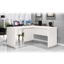 Ver imagem 1 de Mesa para Escritório e Home Office em L com 2 Gavetas Tauros Off White