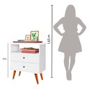 Ver imagem 7 de Mesa Cabeceira 2 Gavetas Branca J&A Móveis Status 69x60x34
