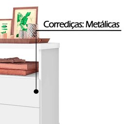 Mesa Cabeceira 2 Gavetas Branca J&A Móveis Status 69x60x34 - 4