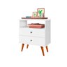 Mesa Cabeceira 2 Gavetas Branca J&A Móveis Status 69x60x34 - 2