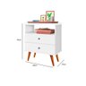 Mesa Cabeceira 2 Gavetas Branca J&A Móveis Status 69x60x34 - 6
