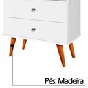 Ver imagem 3 de Mesa Cabeceira 2 Gavetas Branca J&A Móveis Status 69x60x34