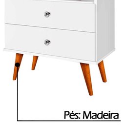 Mesa Cabeceira 2 Gavetas Branca J&A Móveis Status 69x60x34 - 3