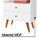 Ver imagem 5 de Mesa Cabeceira 2 Gavetas Branca J&A Móveis Status 69x60x34