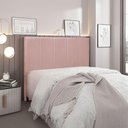 Ver imagem 2 de Cabeceira Queen Anya Estofada Fixação no Box Madeira Veludo Rosa Loja Sheep