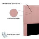 Ver imagem 4 de Cabeceira Queen Anya Estofada Fixação no Box Madeira Veludo Rosa Loja Sheep