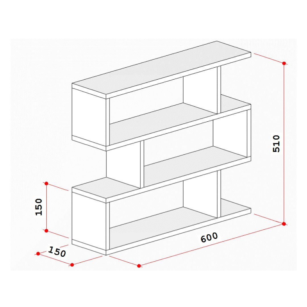 Nicho Zig P15cm Minimalista Preto Mdf Organizador Dormitorio Bebe Infantil Kids - Rufatto Decorações - 2