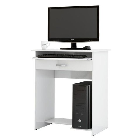 Mesa para Computador Prática com Gaveta - Branco