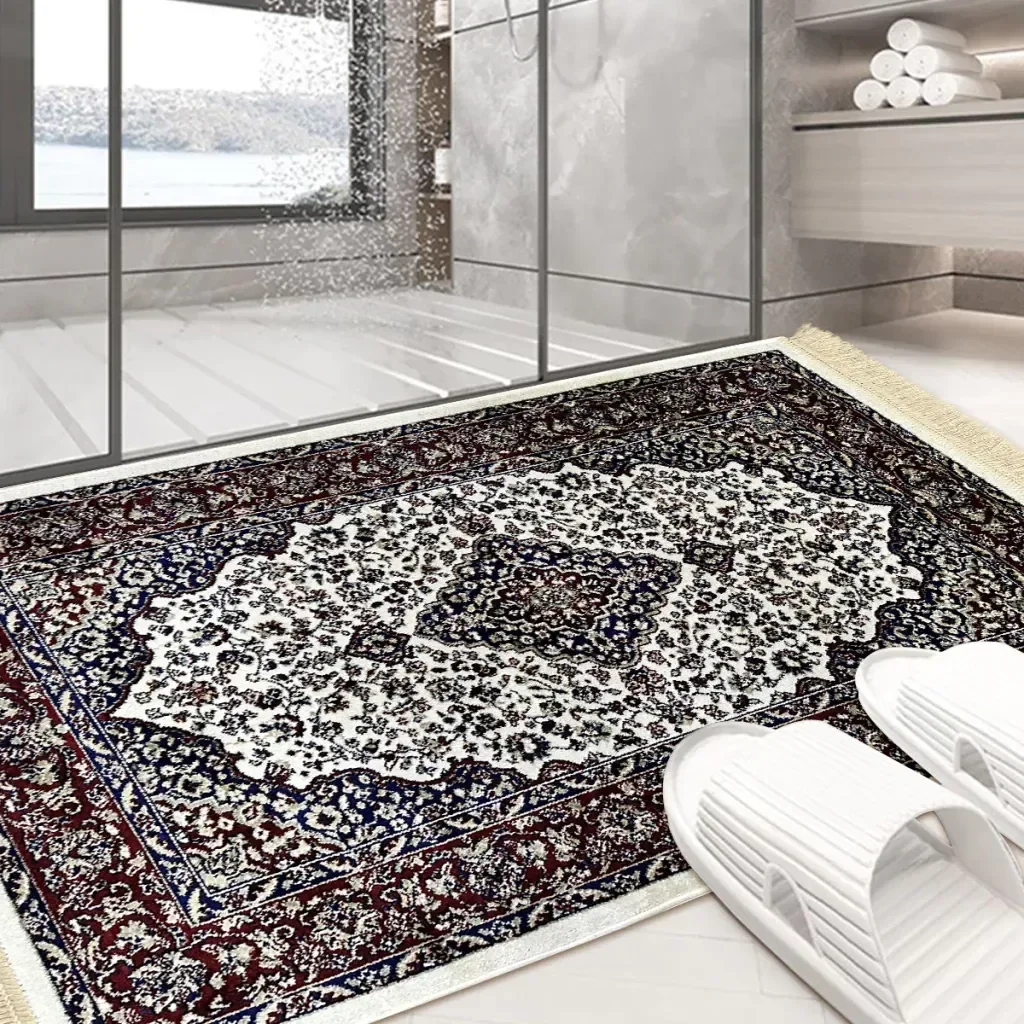 Ver imagem 5 de 1 Tapete Banheiro Belga Grande Absorvente Es Cl 66 X 110 Vr - D9cla Vermelho Vermelho Branco - Class