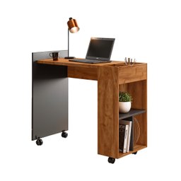 Mesa Escrivaninha  Módulo 2 Home Office Alessa Amêndoa/Chumbo - 4
