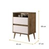 Mesa de Cabeceira 2 Gavetas Lotus Jequitibá e Off White - 2