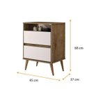 Ver imagem 2 de Mesa de Cabeceira 2 Gavetas Lotus Jequitibá e Off White