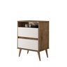 Mesa de Cabeceira 2 Gavetas Lotus Jequitibá e Off White - 3