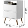 Mesa de Cabeceira 2 Gavetas Lotus Branca - 4