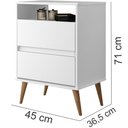 Ver imagem 4 de Mesa de Cabeceira 2 Gavetas Lotus Branca