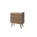 Ver imagem 3 de Mesa de Cabeceira 3 Gavetas Status Off White e Jequitibá