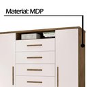 Ver imagem 5 de Cômoda 2 Portas 7 Gavetas Jequitibá/Off White J&A Móveis Mega 157x157x47